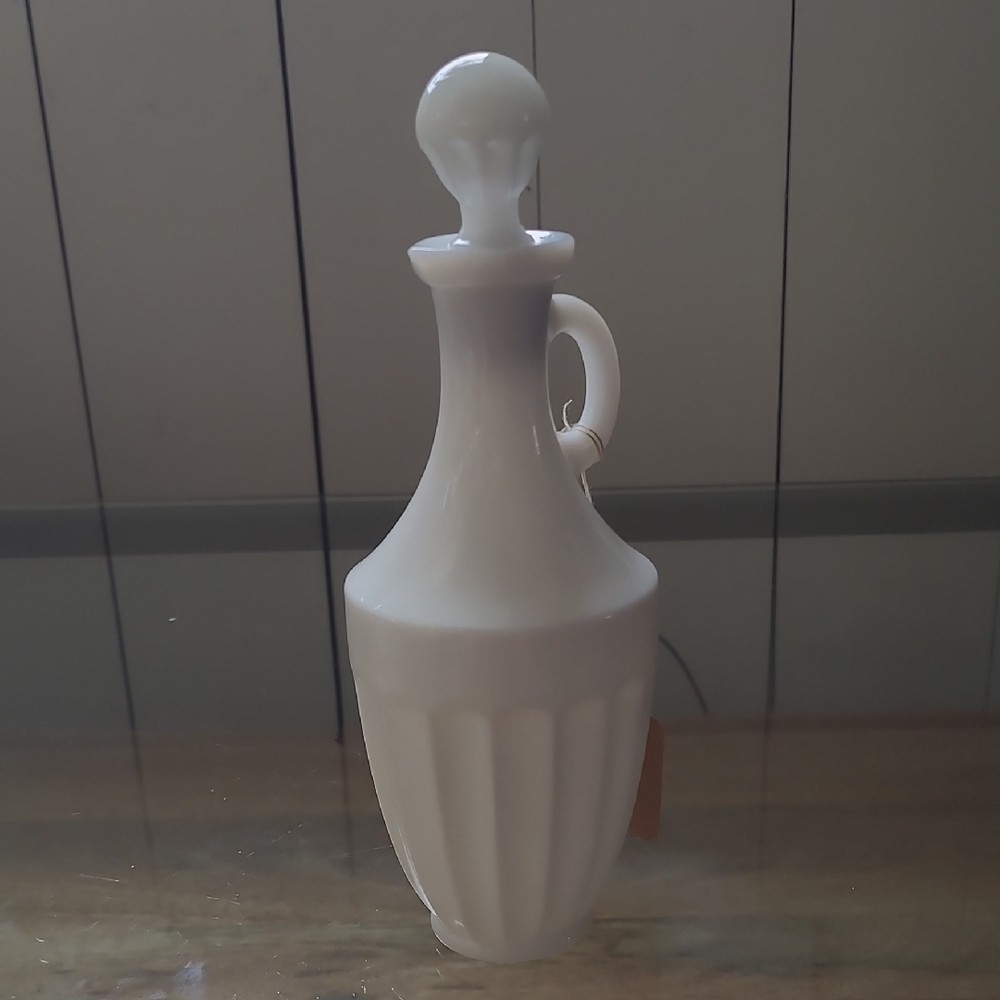 White Ceramic Vase with Fluted Design